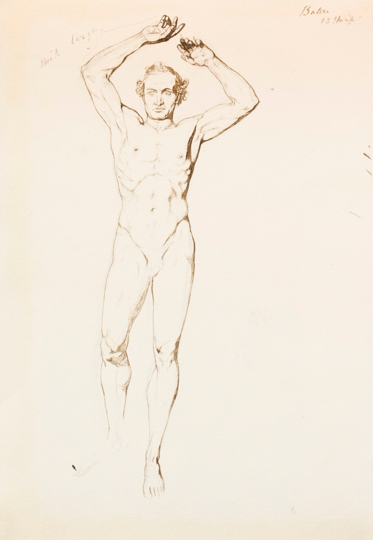 Henry Hugh Armstead RA, Study of a standing male nude