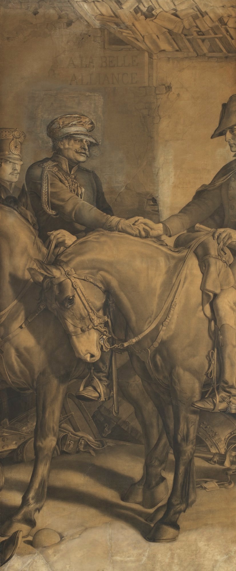 Daniel Maclise RA, Cartoon for 'The Meeting of Wellington and Blücher After the Battle of Waterloo'