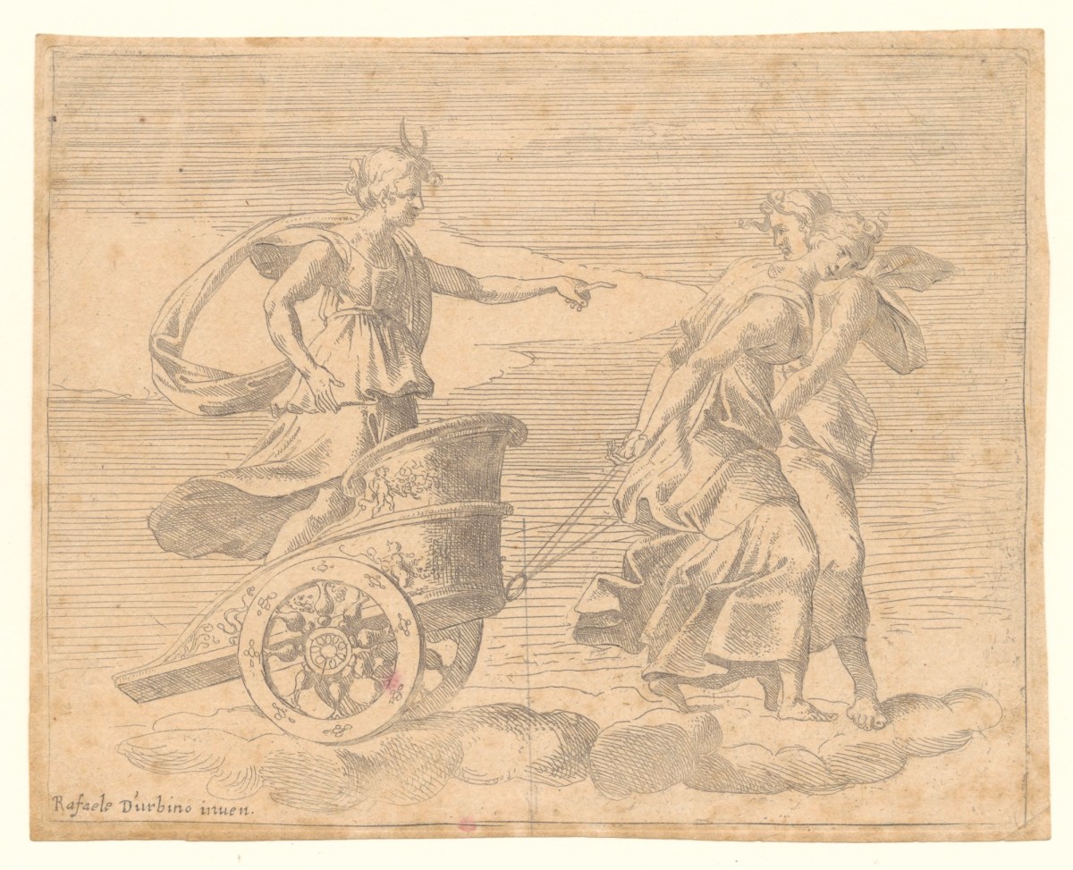 Raphael and Perino del Vaga and Giovanni da Udine, Diana in her Chariot
