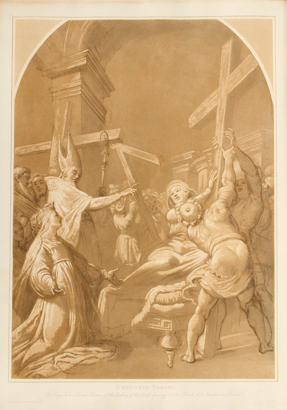 Frederick Christian Lewis Snr., 'The finding of the true cross' after a drawing attributed to Gregorio Pagani
