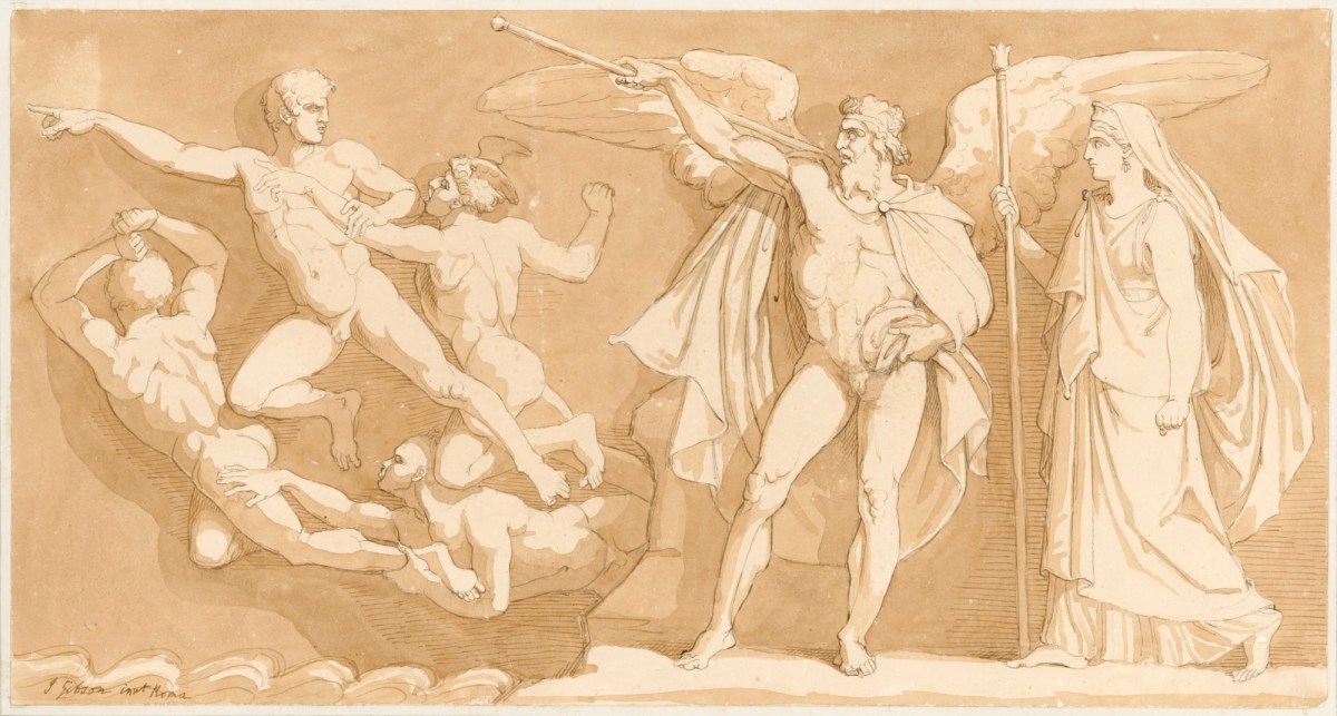 John Gibson RA, Juno urging Aulos to send his winds to destroy the fleet of Aeneas