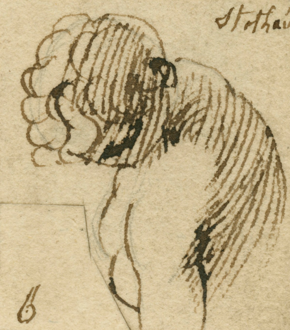 Thomas Stothard RA, Sketch of a half-length nude figure