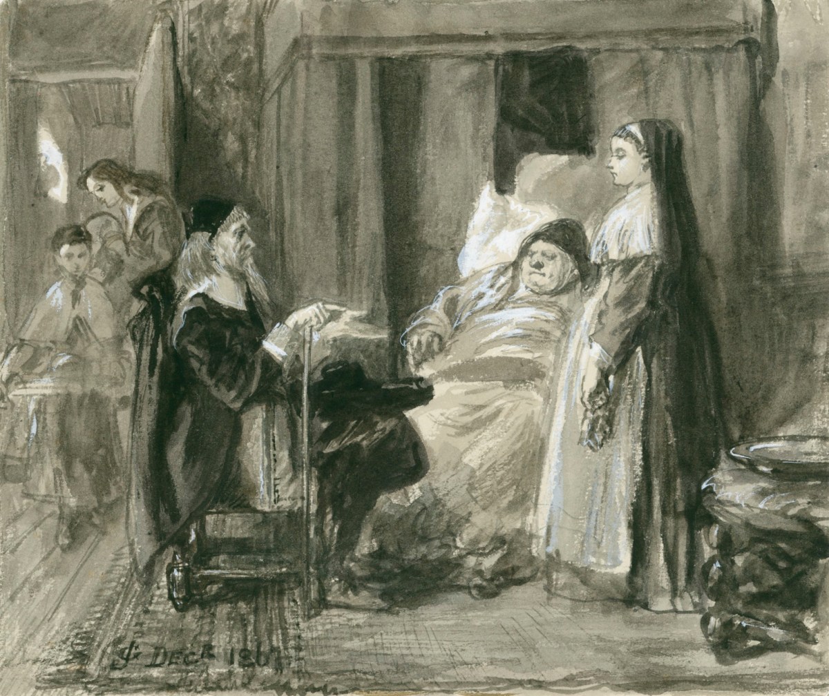 Sir John Gilbert RA, Sedillo and his housekeeper, for an illustration to Gil Blas