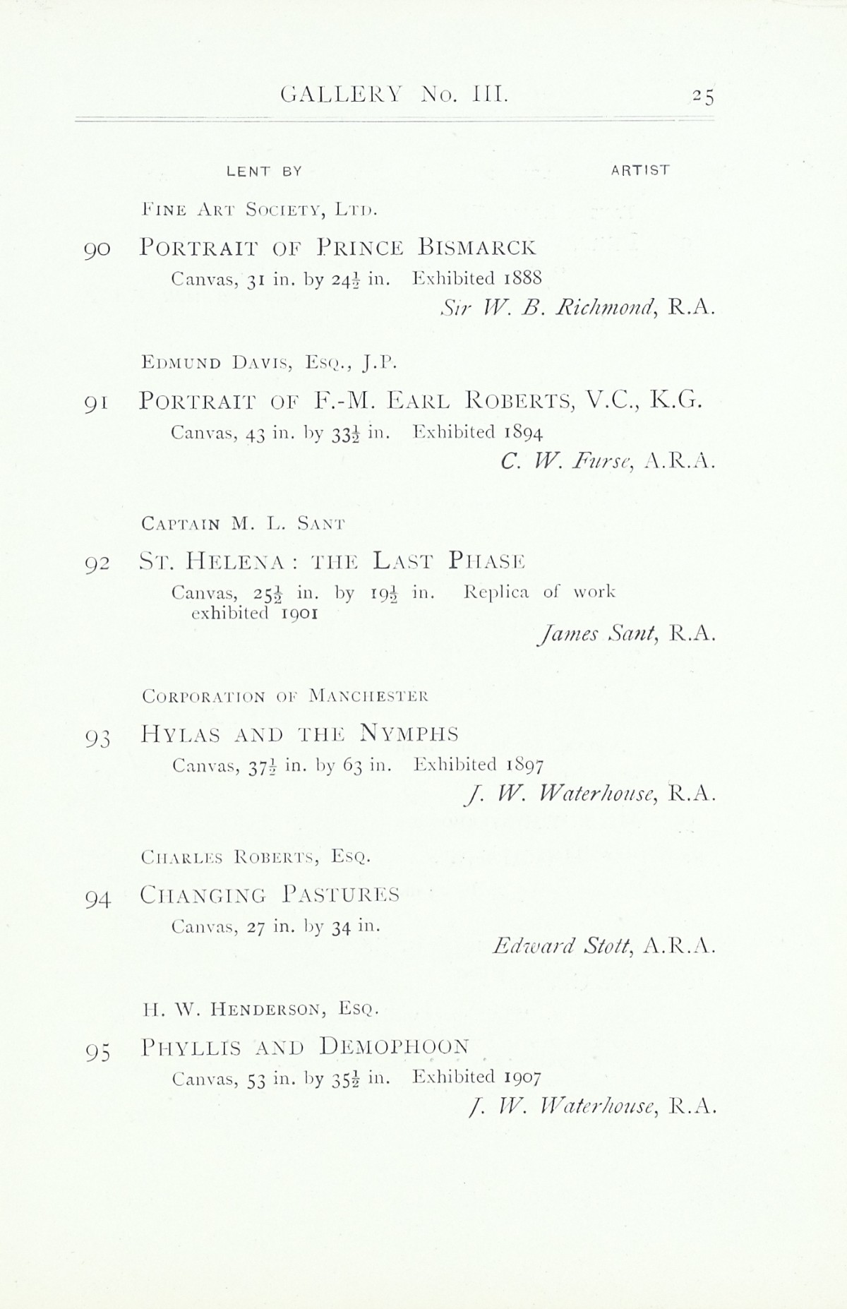Page 27 of 1922 - Exhibition of Works by recently deceased Members of the Royal Academy