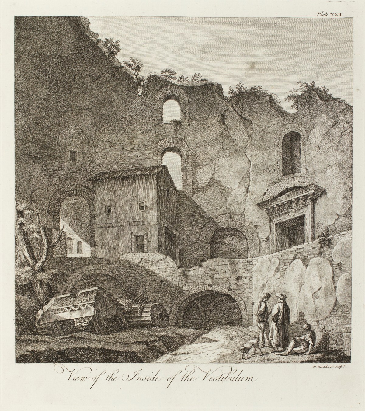 Charles-Louis Clérisseau, Vestibule of the Diocletian palace in Split