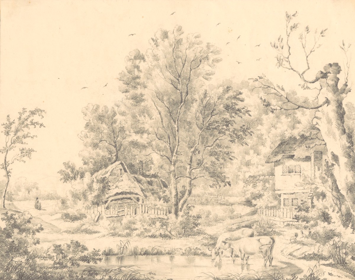 Jane Miller, Landscape after a painting by Philip Reinagle