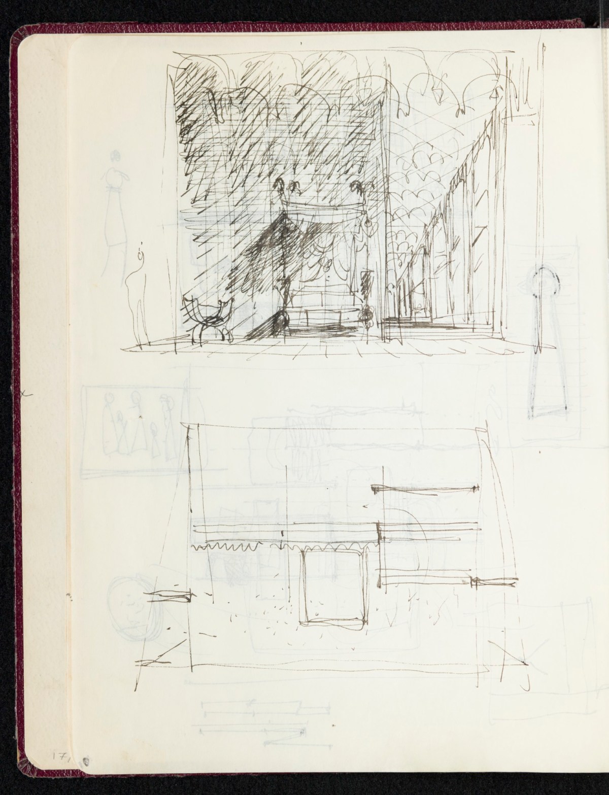 Sir Hugh Casson PRA, Sketchbook with designs and notes