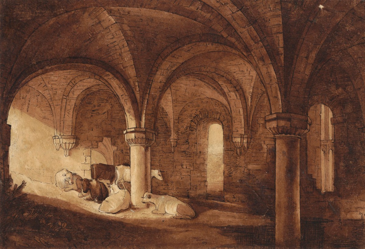 John Homes Smith, Sketch after Turner's 'The Crypt of Kirkstall Abbey'