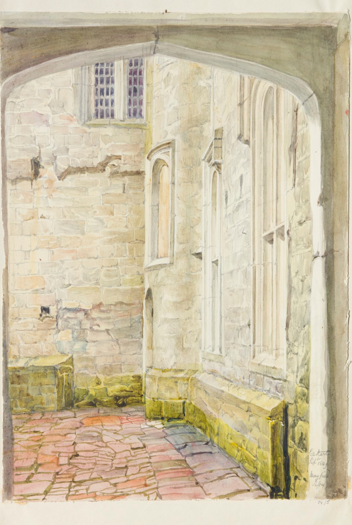 Solomon Alexander Hart RA, View through an arched doorway at Mayfield, Sussex