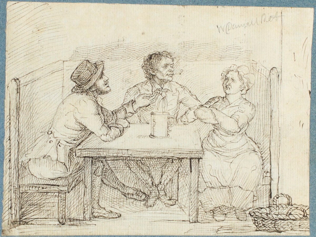 William Daniell RA, Three figures seated at a table