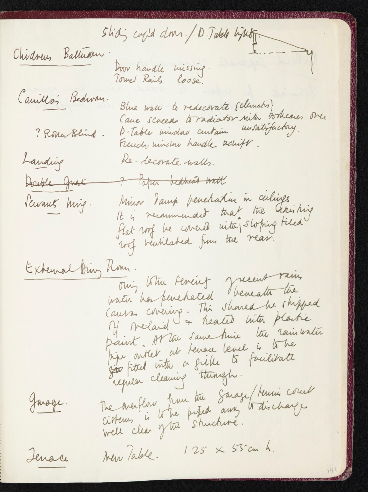 Sir Hugh Casson PRA, Sketchbook with designs and notes