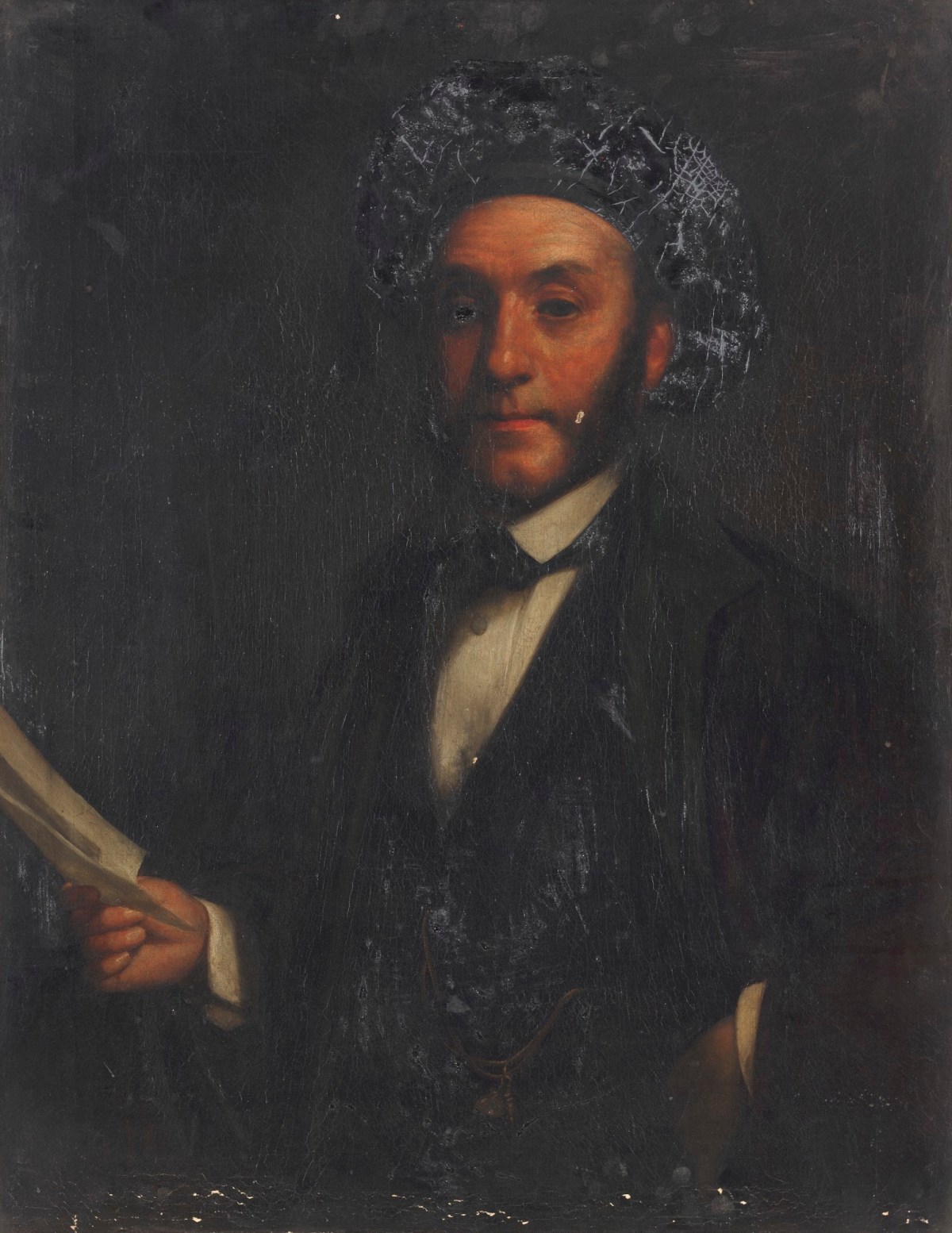 Unknown artist, Portrait of man wearing a black hat