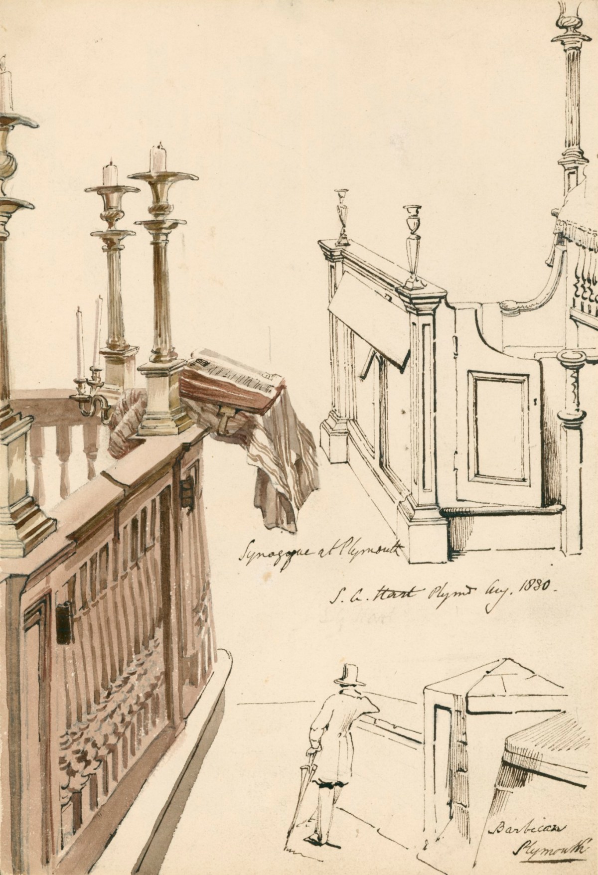 Solomon Alexander Hart RA, Studies of the interior of Plymouth Synagogue