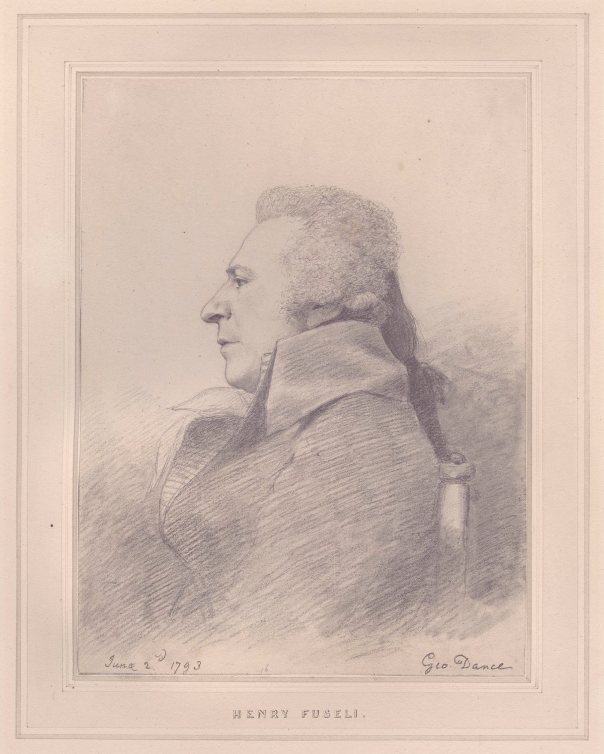 George Dance RA, Portrait of Henry Fuseli, R.A.