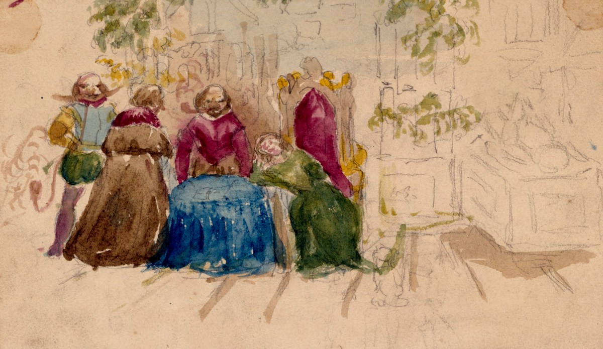 Sir John Everett Millais Bt. PRA, Cavalrymen conferring with a clergyman