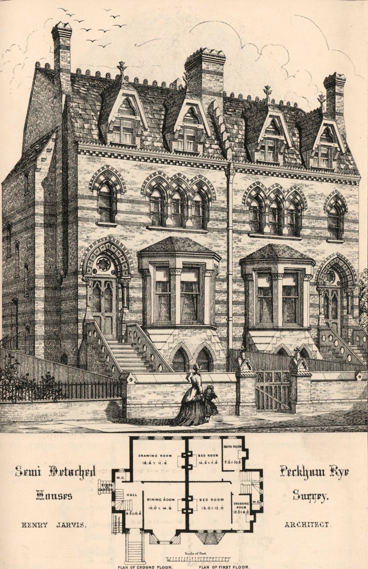 Henry Jarvis senior, Design for semi detached houses, Peckham Rye, Surrey