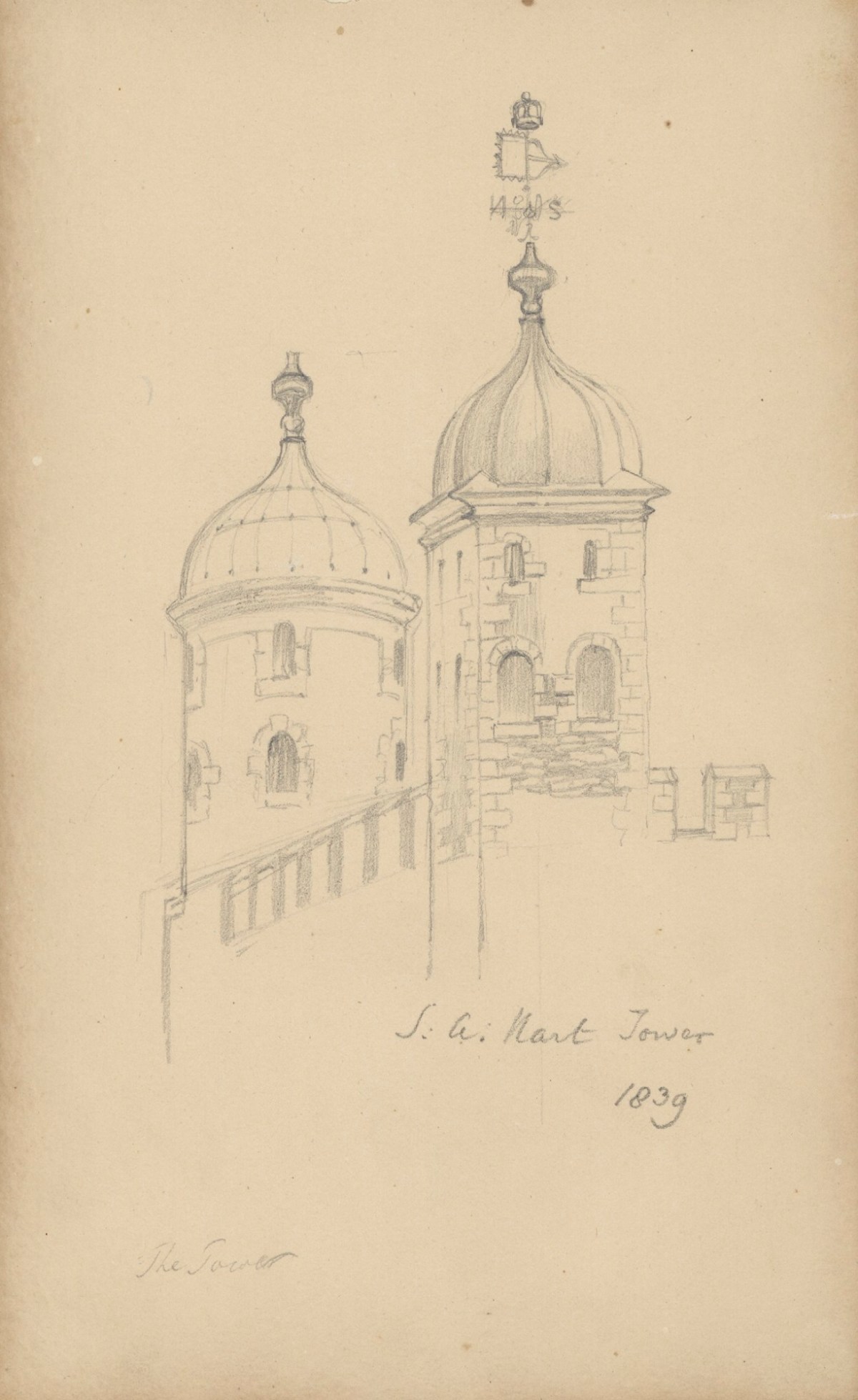 Solomon Alexander Hart RA, The turrets of the White Tower, at the Tower of London
