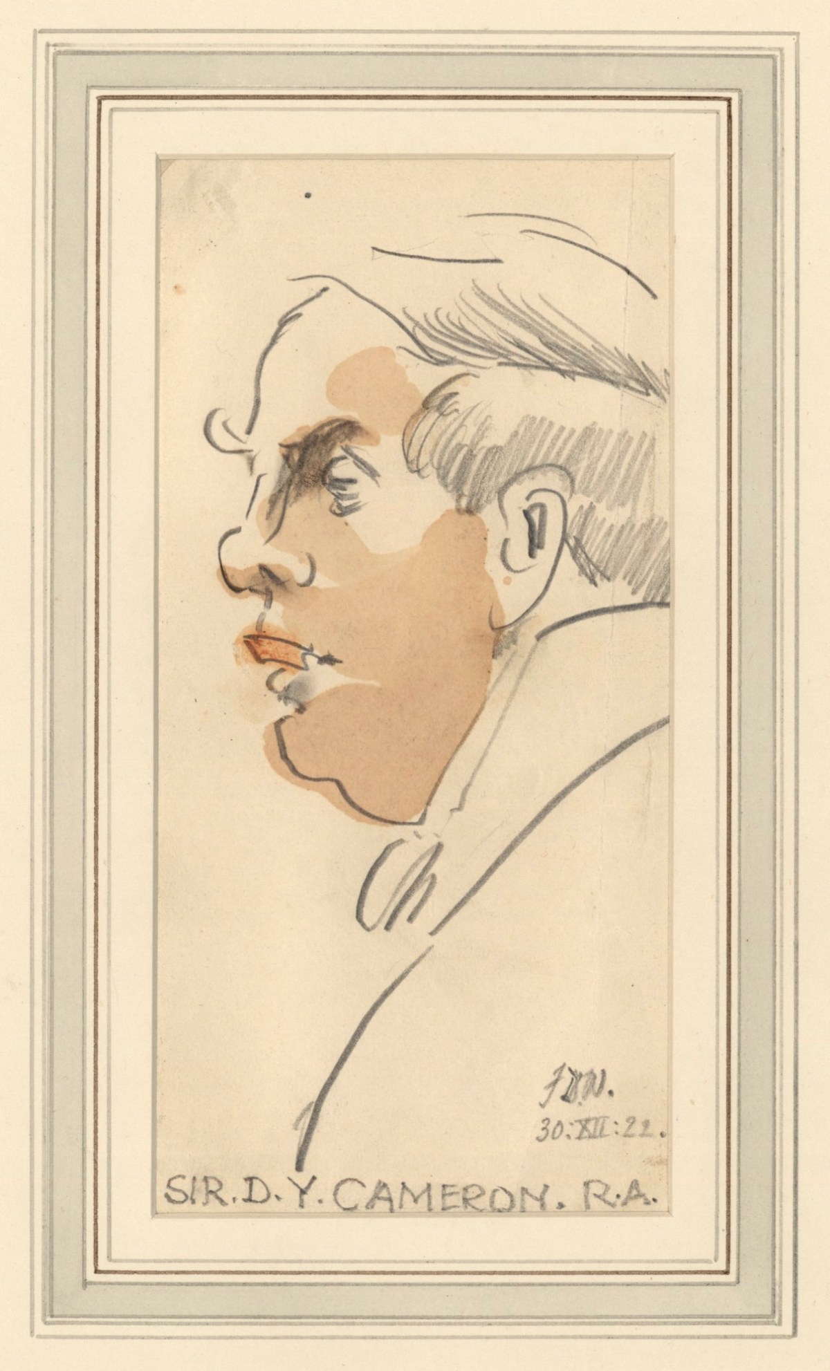 Francis Derwent Wood RA, Caricature of Sir D. Y. Cameron, R.A.