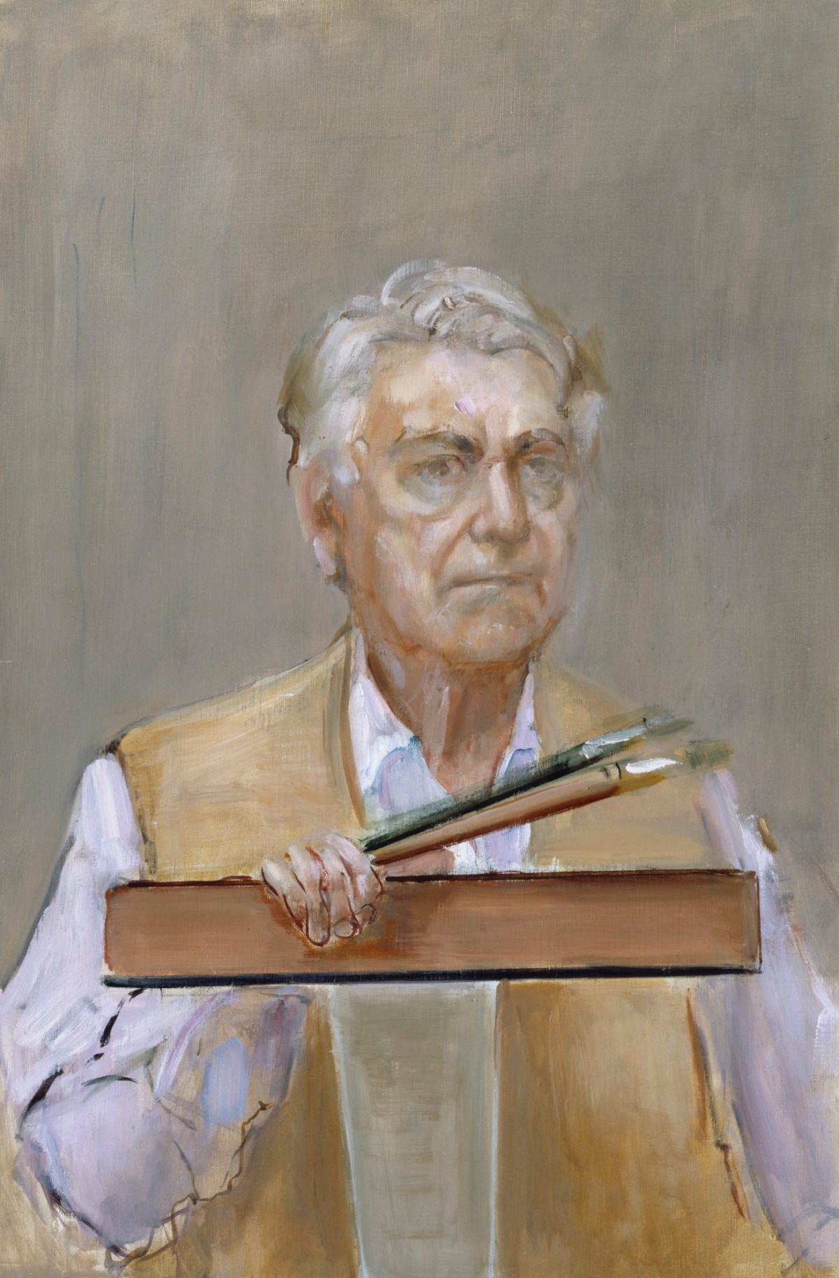 Rodrigo Moynihan RA, Self Portrait with Set Square