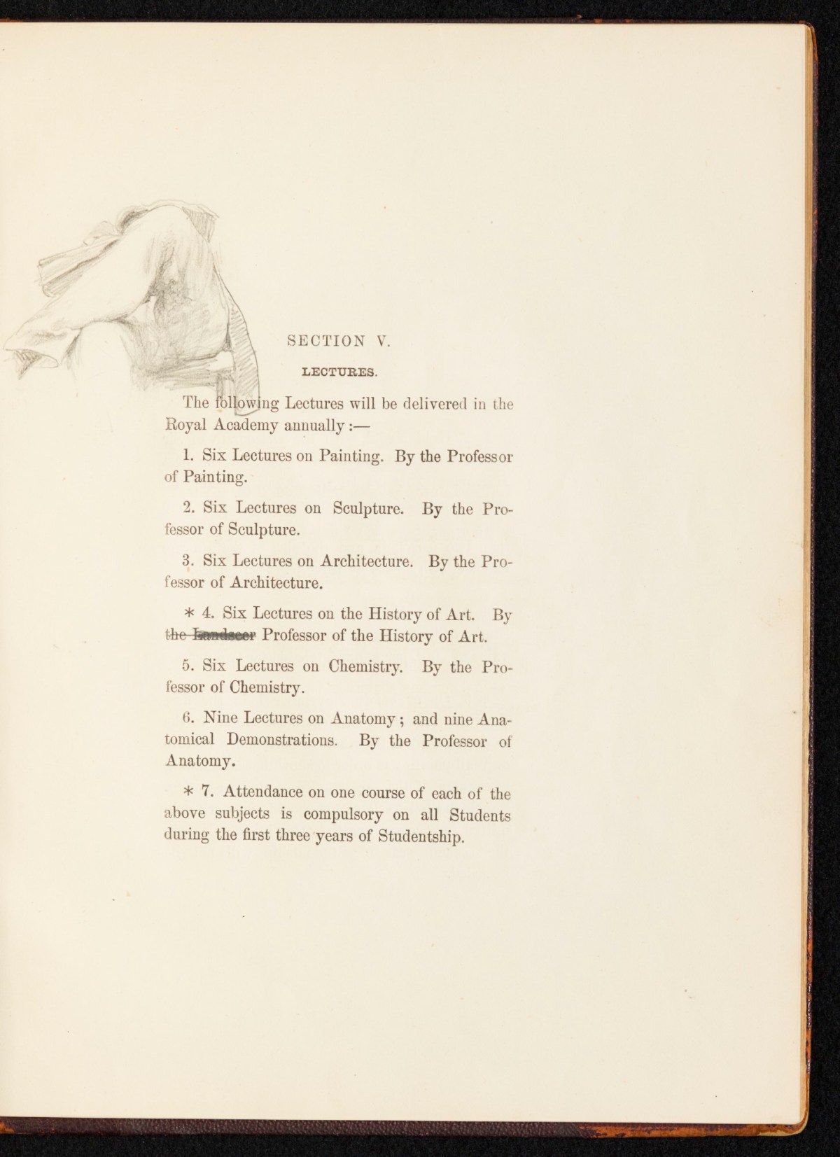 Sir Lawrence Alma-Tadema RA, A copy of the RA Laws as relating to the Schools, annotated and with sketches by Alma-Tadema