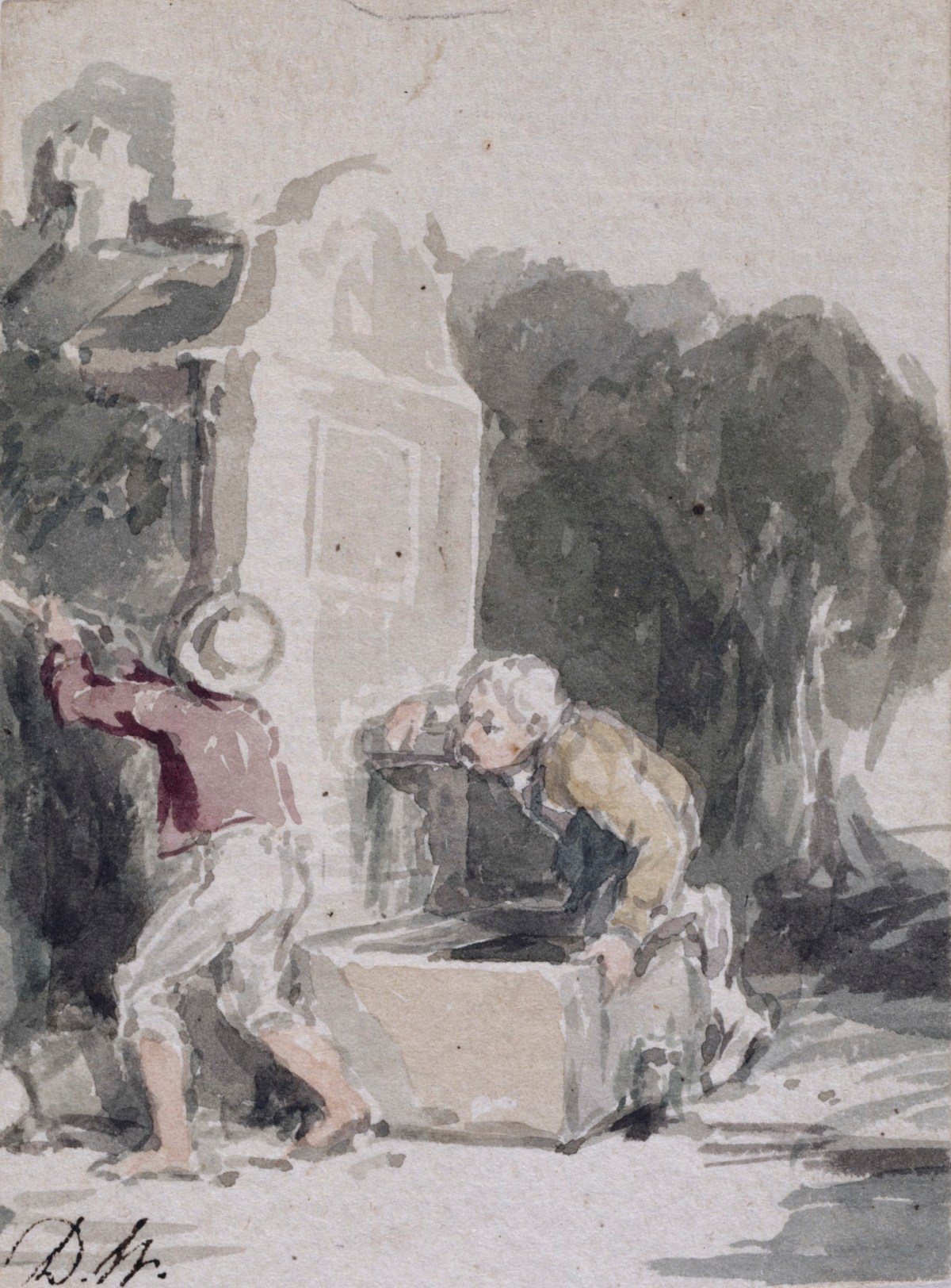 Sir David Wilkie RA, Boys playing by a fountain