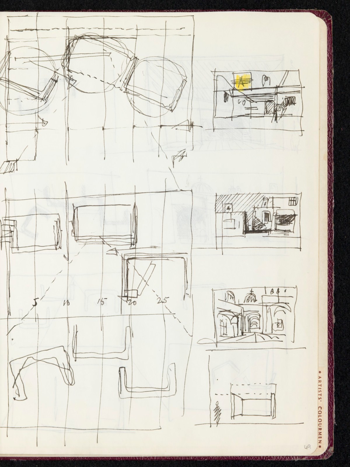 Sir Hugh Casson PRA, Sketchbook with designs and notes
