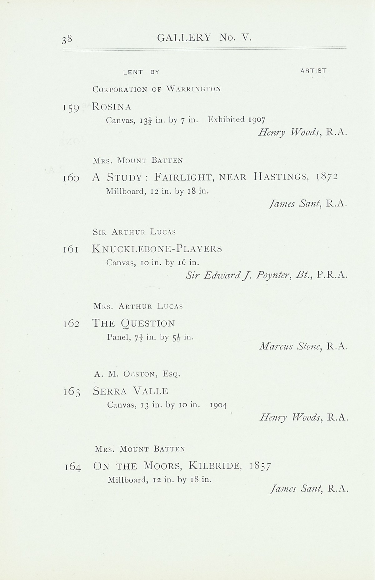 Page 40 of 1922 - Exhibition of Works by recently deceased Members of the Royal Academy