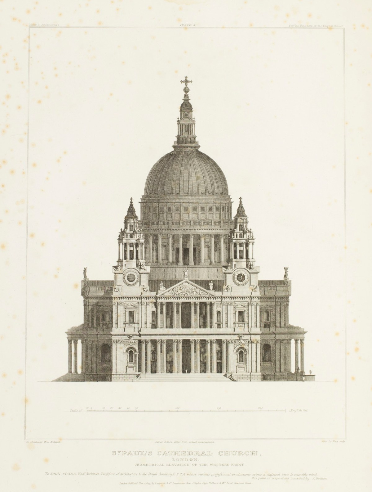 St Paul S Cathedral Church Goemetrical Elevation Of The