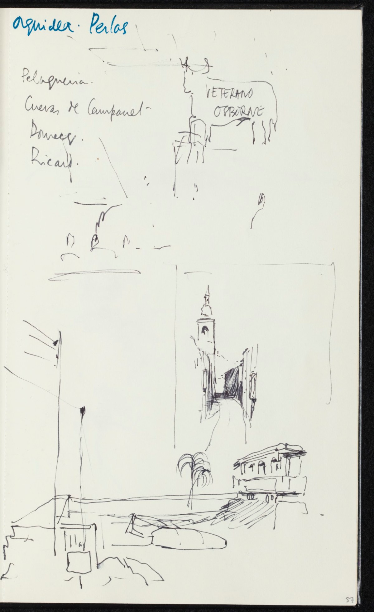 Sir Hugh Casson PRA, Majorca, Italy and Pembrokeshire sketchbook