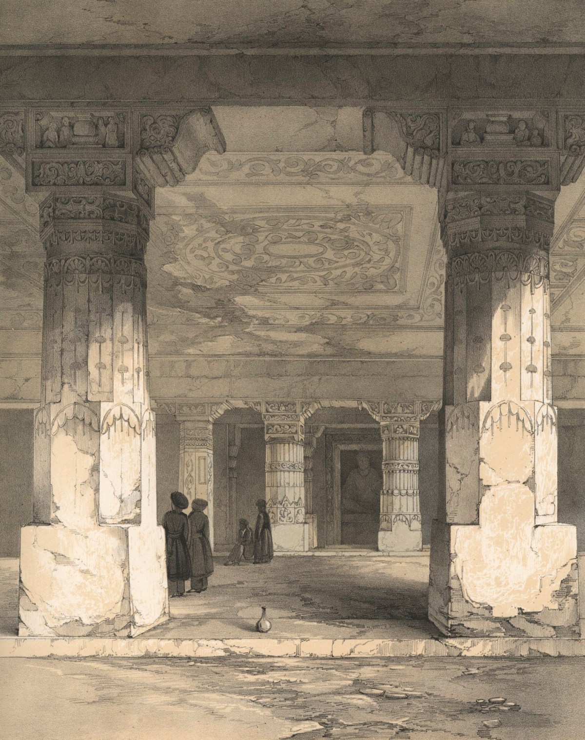 James Fergusson, Ajunta: Interior of Vihara, No. 17