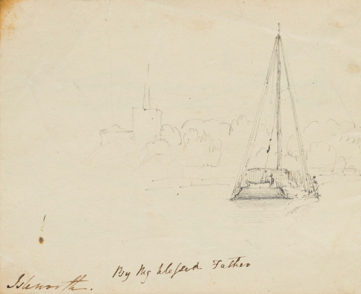Philip Reinagle RA, Boat on the river in Isleworth