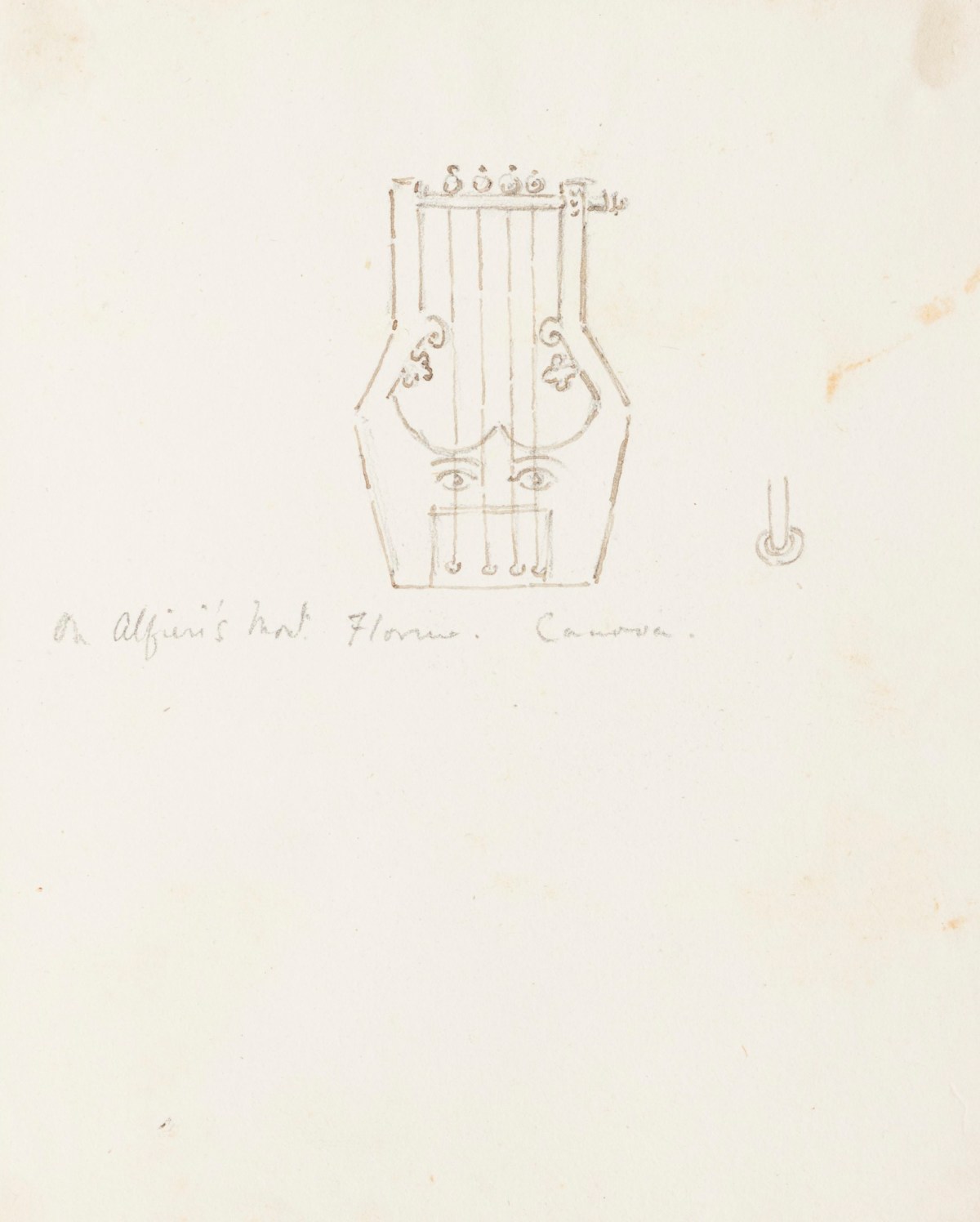 Richard Westmacott the Younger RA, Sketch of a lyre from Canova's monument to Count Alfieri, Florence
