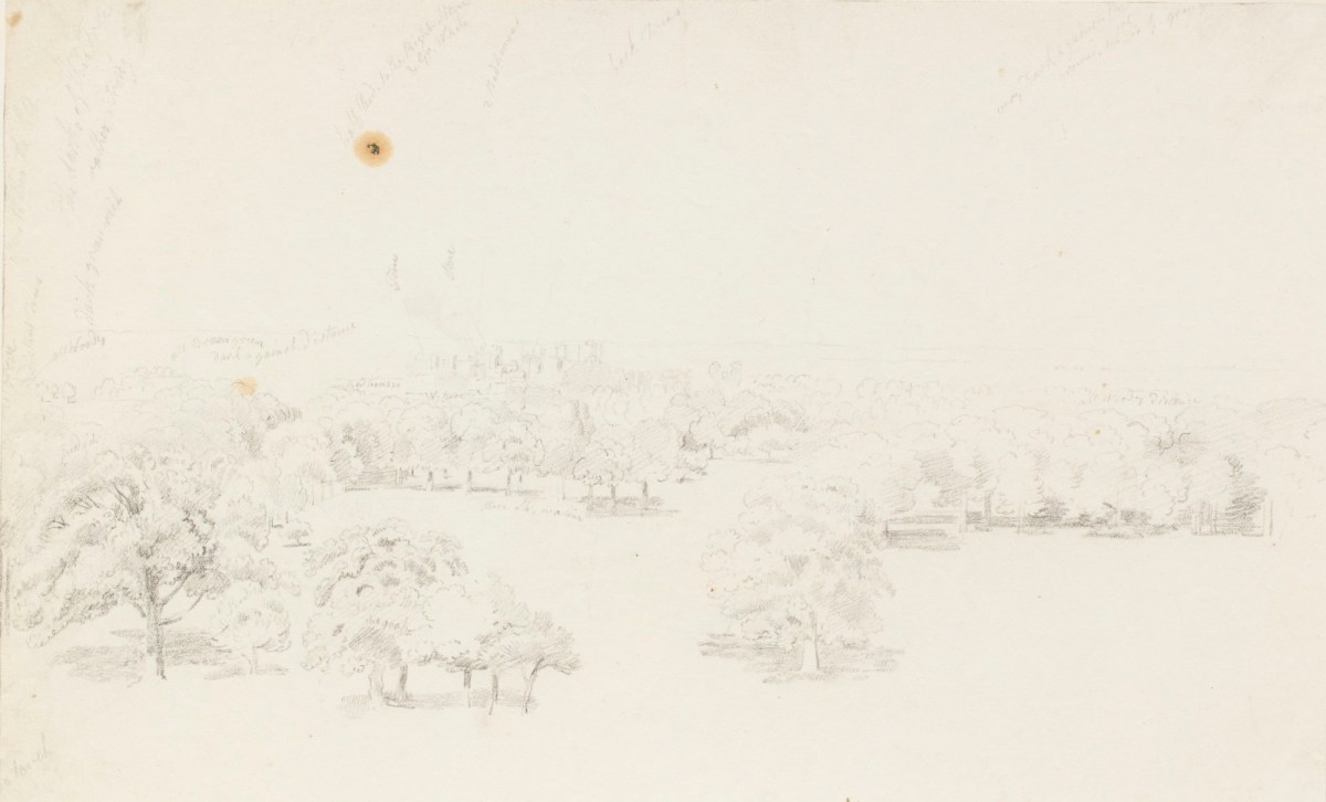 Philip Reinagle RA, Drawing of a wooded landscape