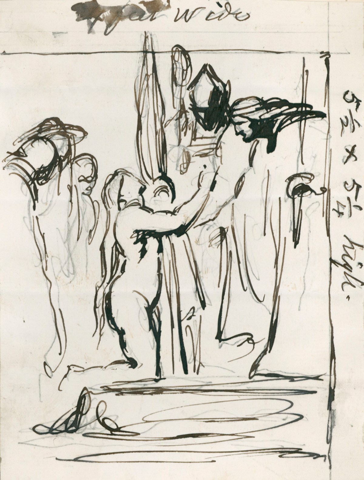 Sir John Gilbert RA, Compositional sketch, probably for 'Joan of Arc at the Coronation of Charles VII'