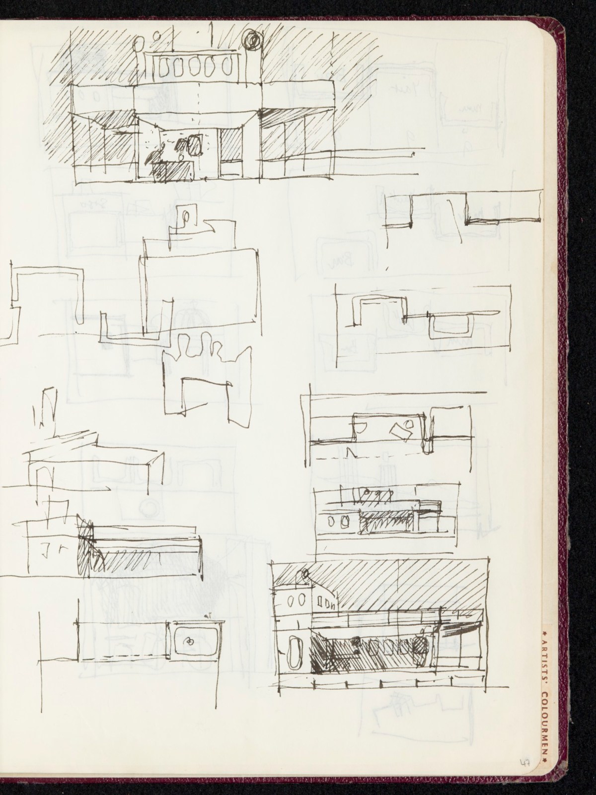 Sir Hugh Casson PRA, Sketchbook with designs and notes