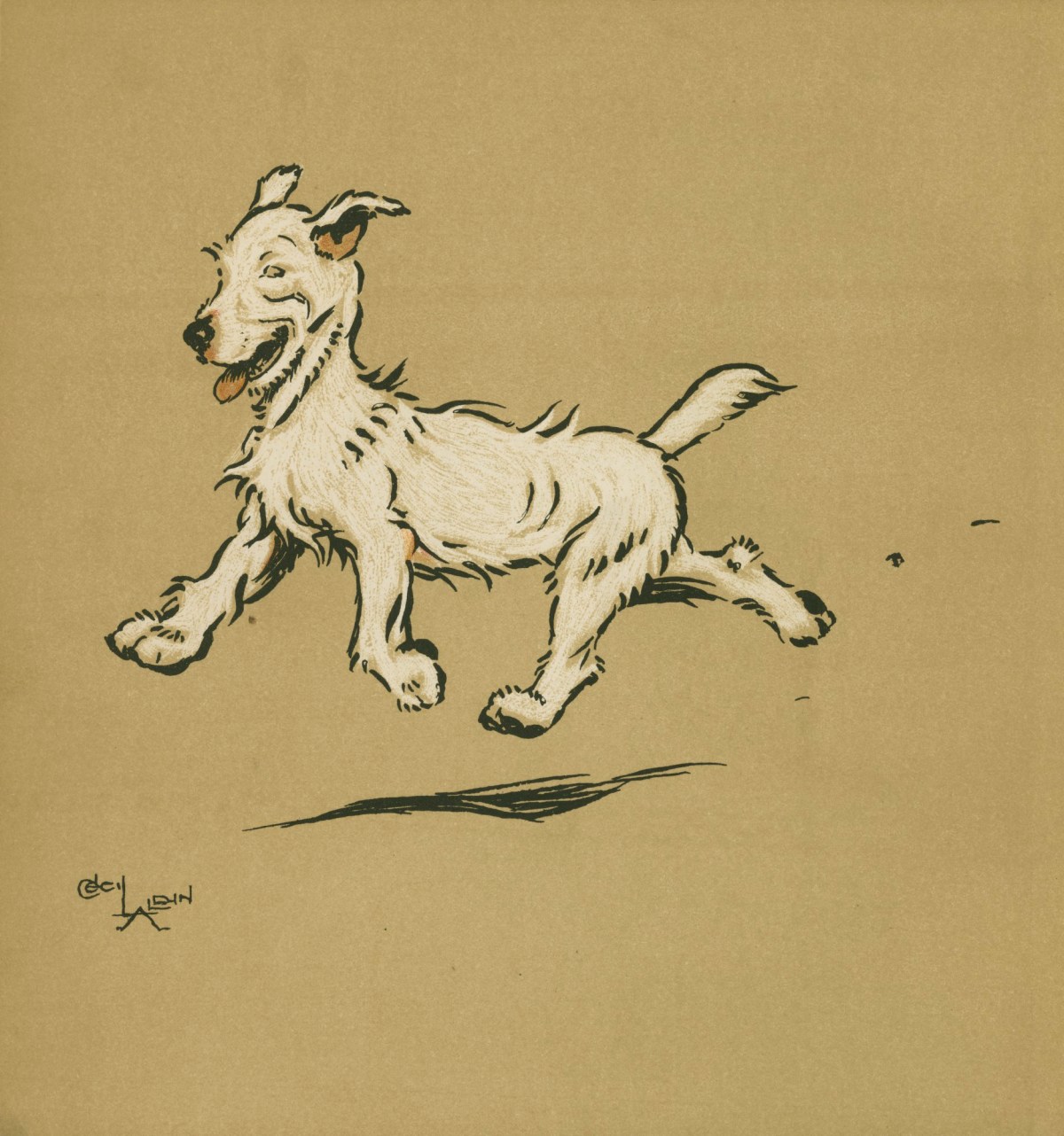 Cecil Aldin, 'So off I went, with a hop, skip and jump'