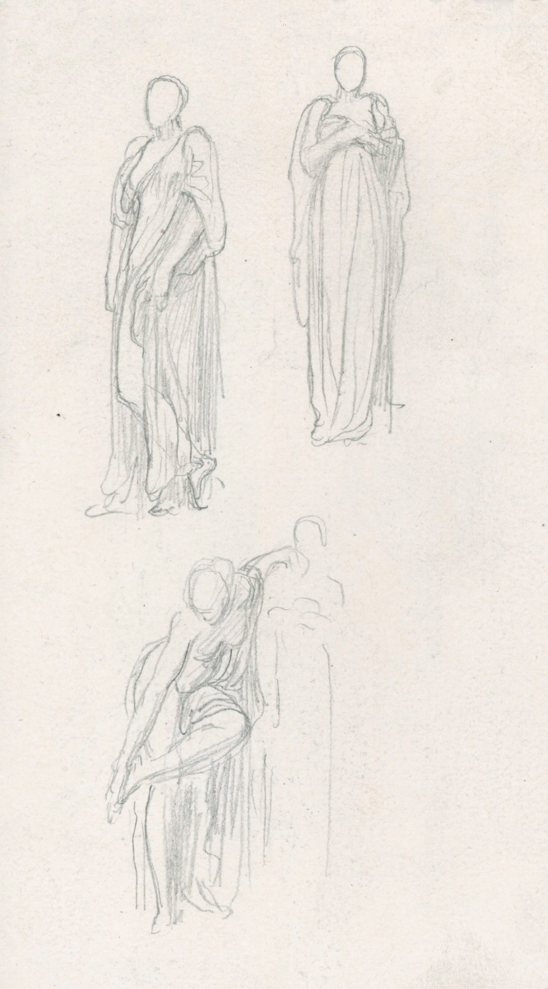 Lord Leighton PRA, Three sketches of standing women