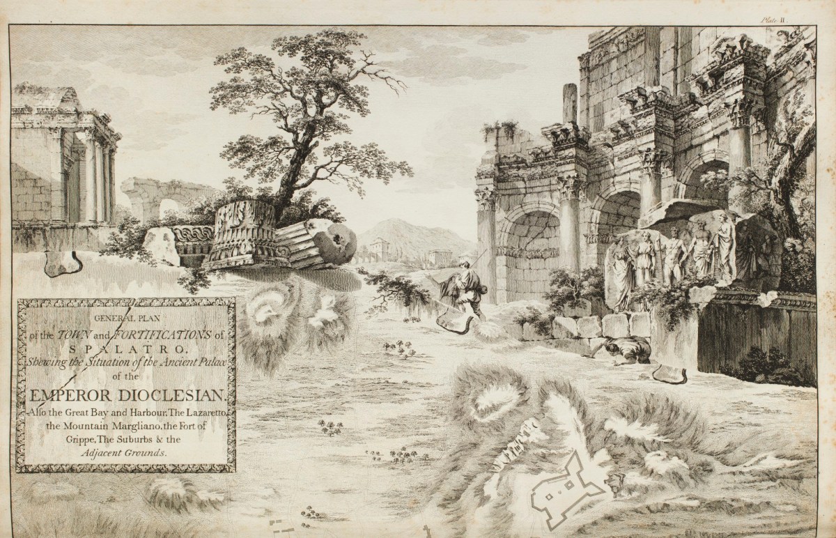Charles-Louis Clérisseau, Plan and Ruins of the Diocletian palace in Split