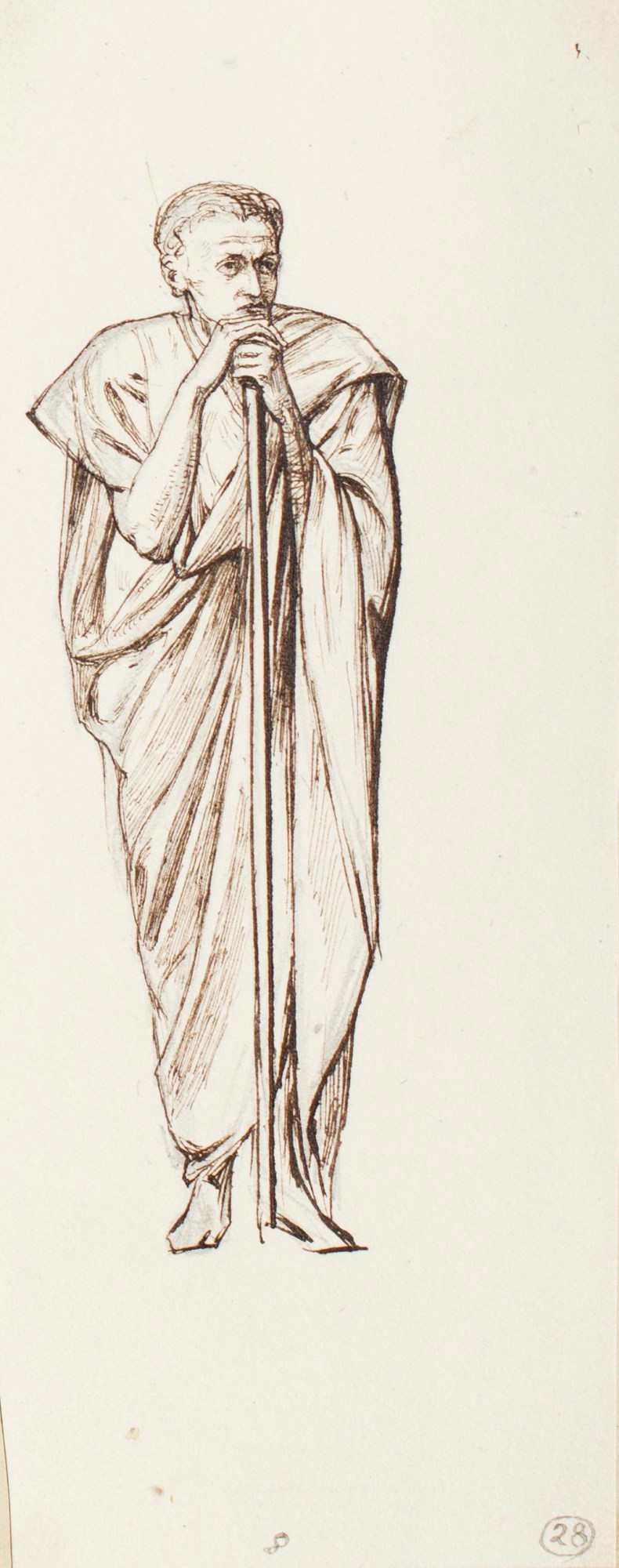 Henry Hugh Armstead RA, Study of a standing male figure, for the reredos at St. Mary's, Cambridge