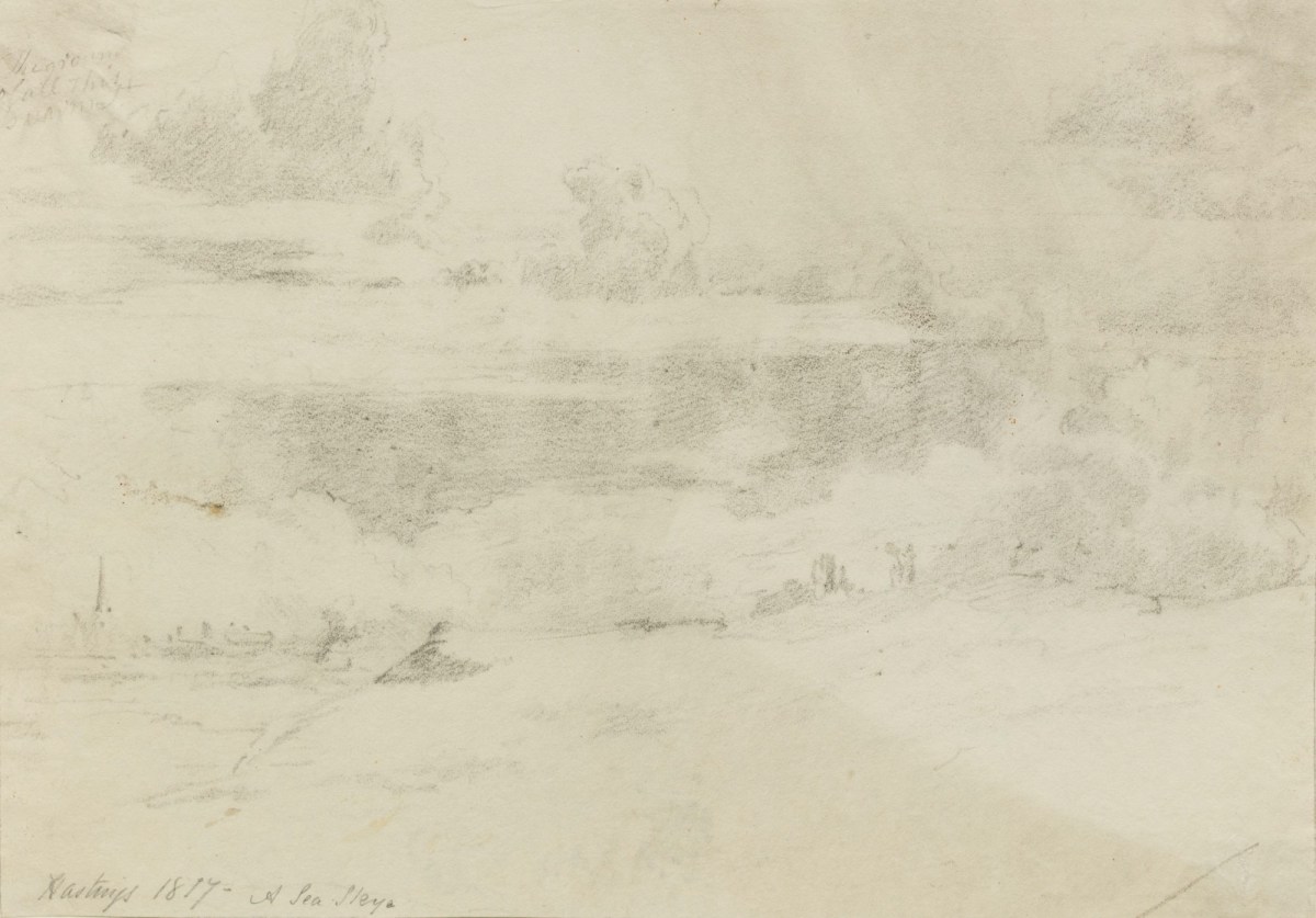 Philip Reinagle RA, A seascape drawing in Hastings