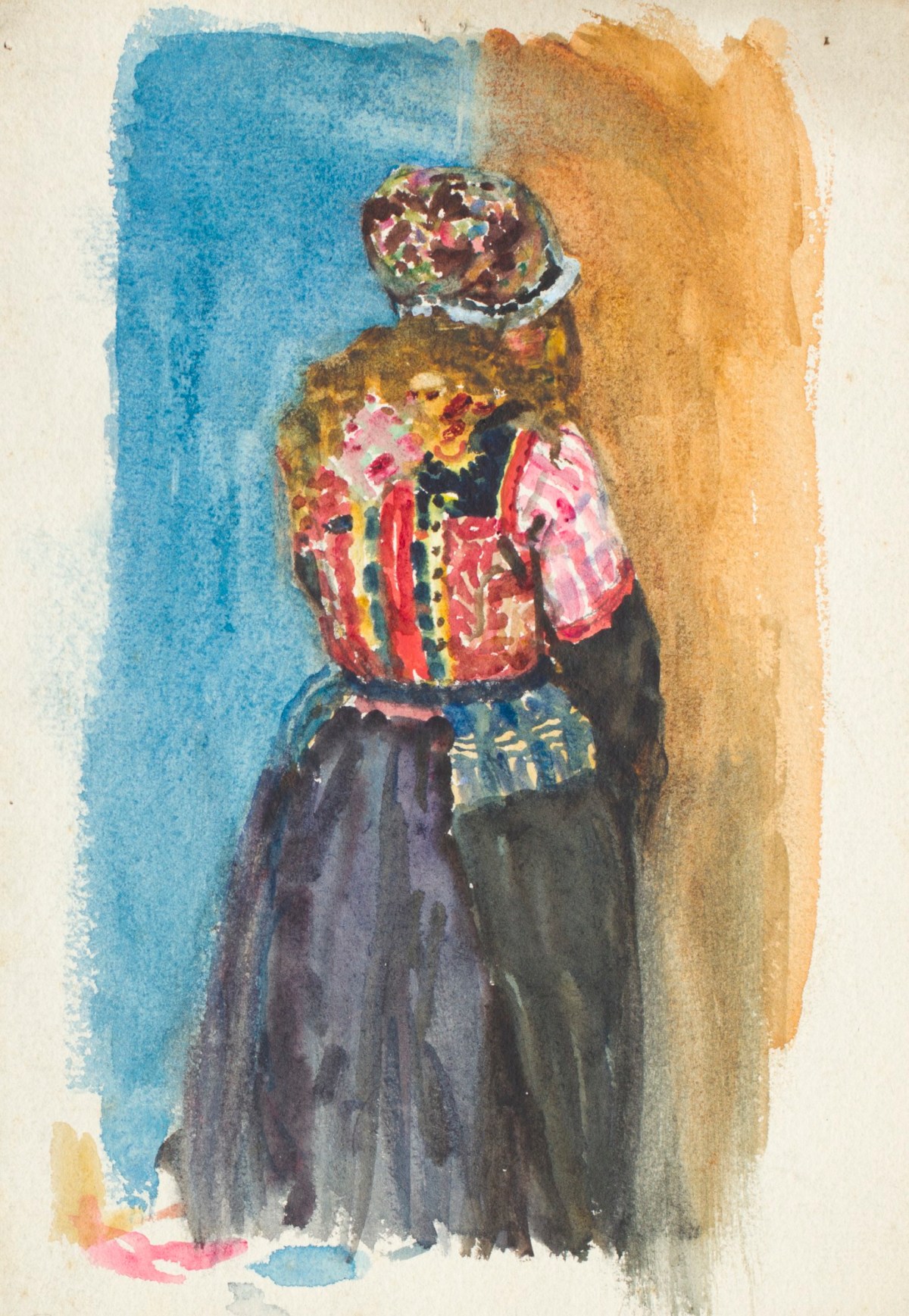 Sir George Clausen RA, Study of a young girl in traditional Dutch costume (Marken)