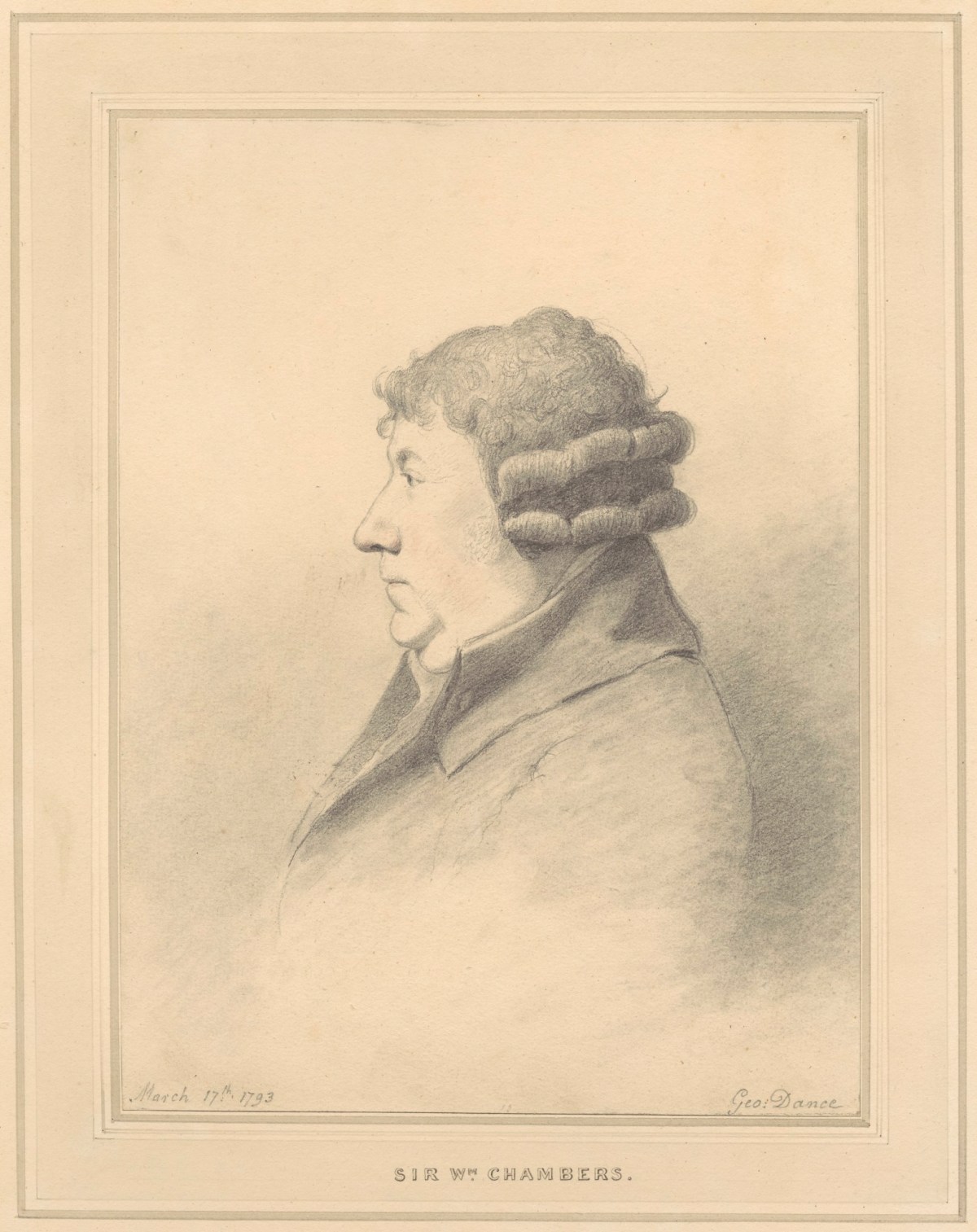 George Dance RA, Portrait of Sir William Chambers, R.A.