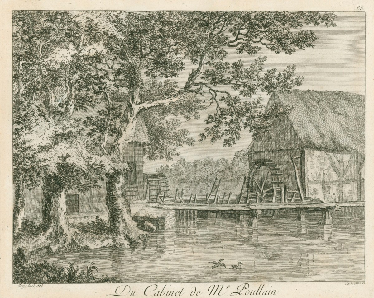 Jacob van Ruisdael, River scene with two watermills