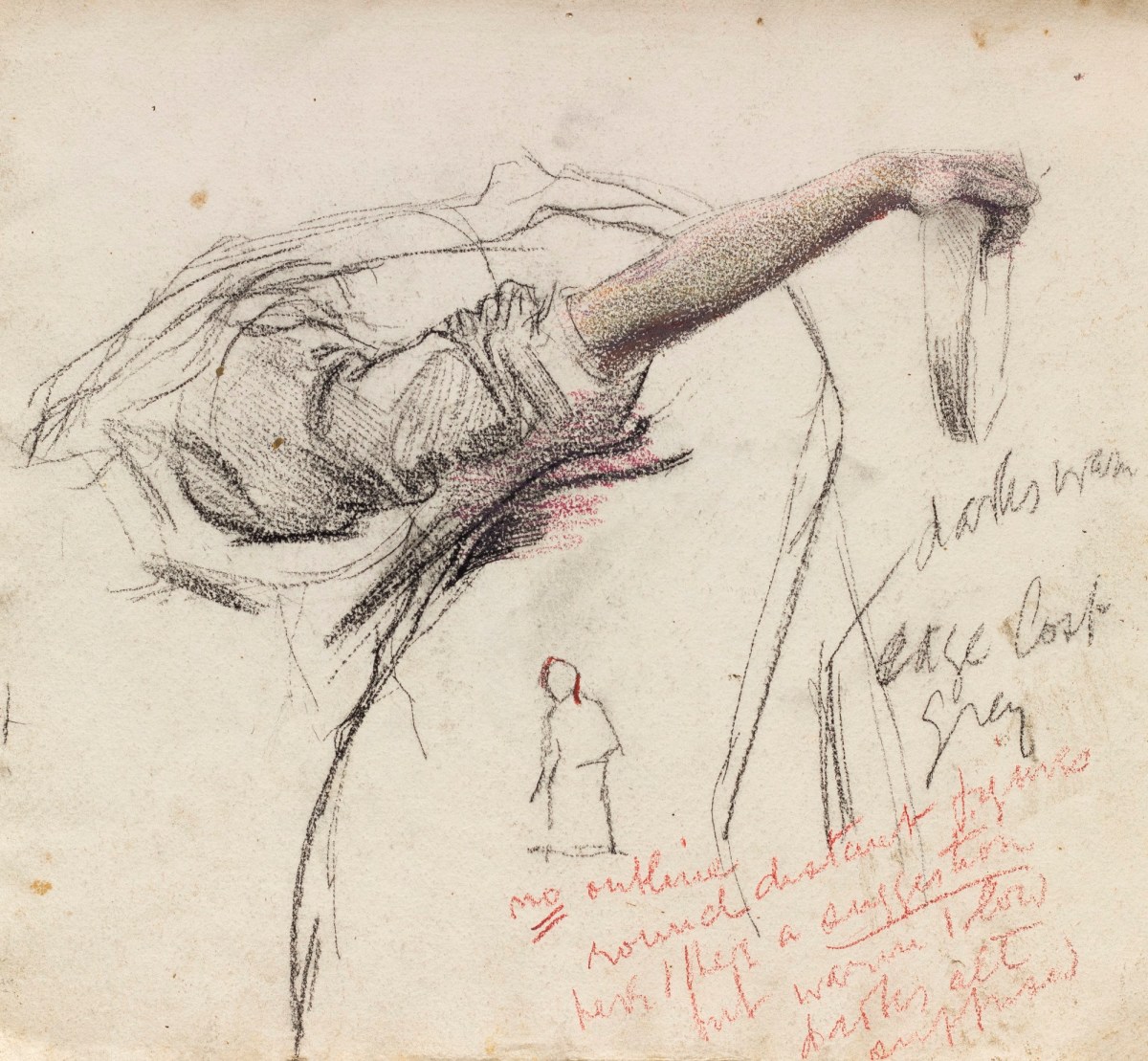 Sir George Clausen RA, Study of the female figure for 'Allotment Gardens'
