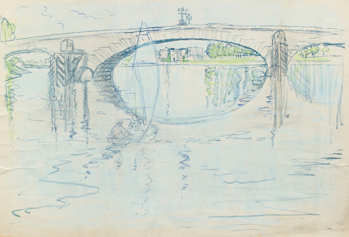 Little Calumet River Bridge, Dolton, Illinois, Presentation Sketch | The  Art Institute of Chicago