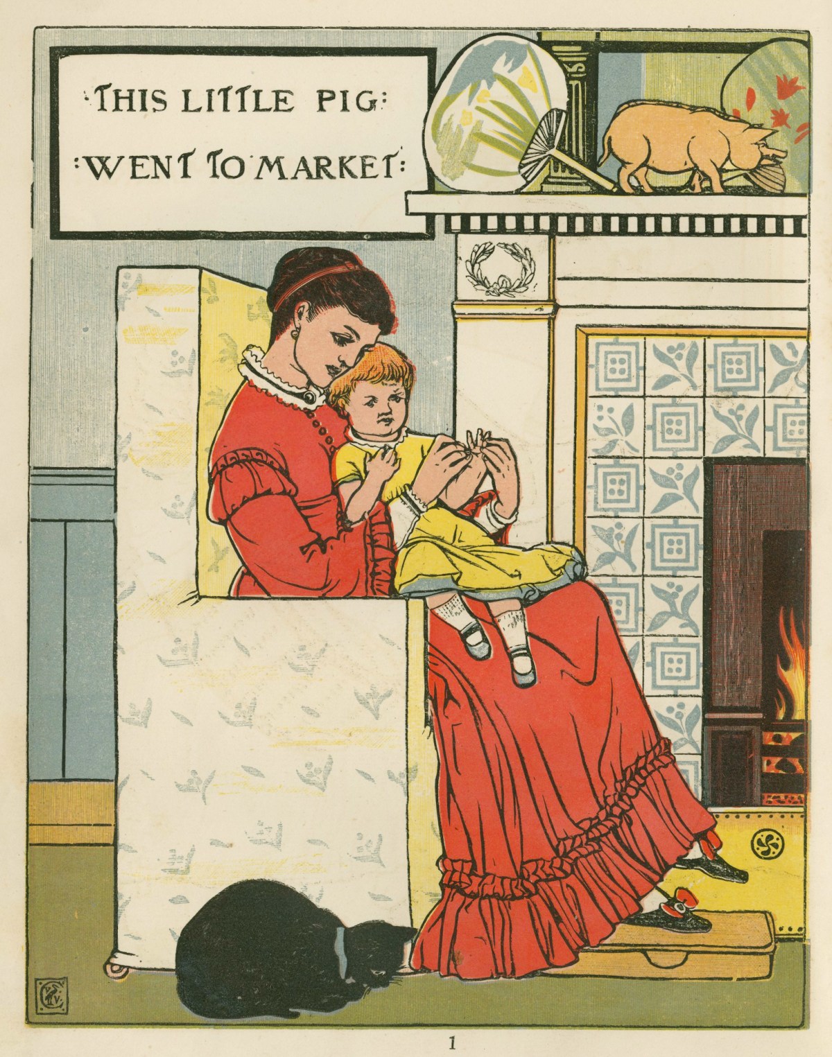 Walter Crane, 'This Little Pig Went To Market'