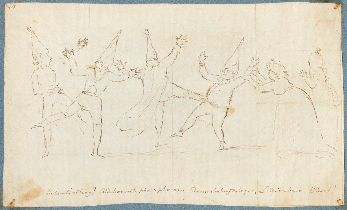 George Dance RA, Dancing figures wearing pointed hats