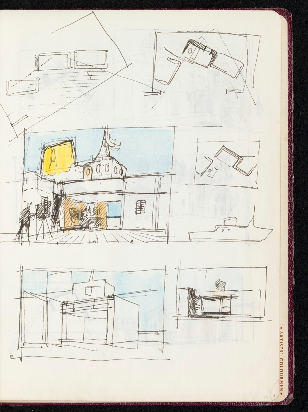 Sir Hugh Casson PRA, Sketchbook with designs and notes