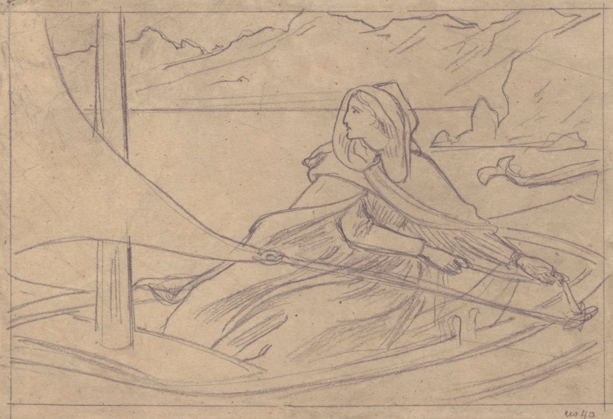 Lord Leighton PRA, Tracing for 'Drifting Away'