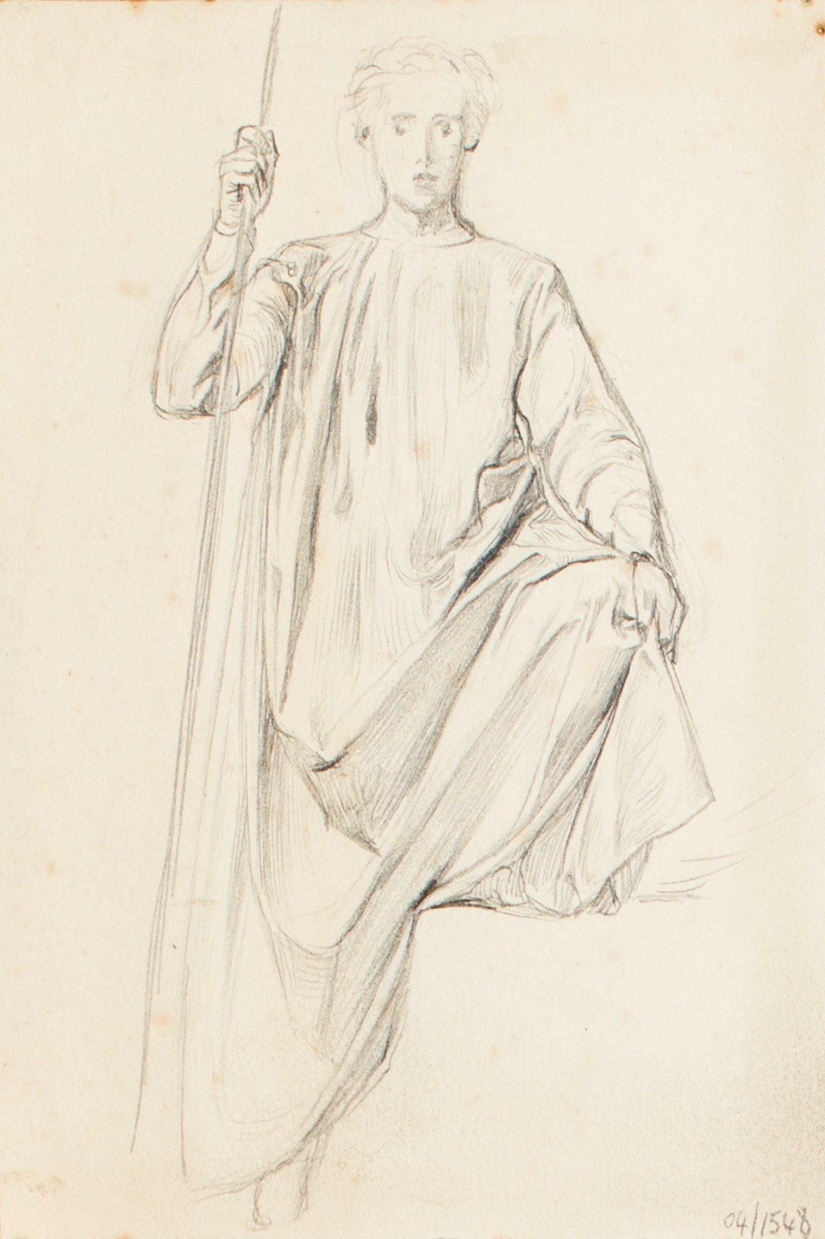 Henry Hugh Armstead RA, Study of a standing figure holding a staff